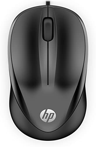 HP 1000 - Ratón con Cable (1200 PPP, 2 Botones y Rueda de Desplazamiento, 1,5 m de Cable, Conexión con Cable USB, Windows 7 Windows 8, Windows 10 y posteriores), Color Negro