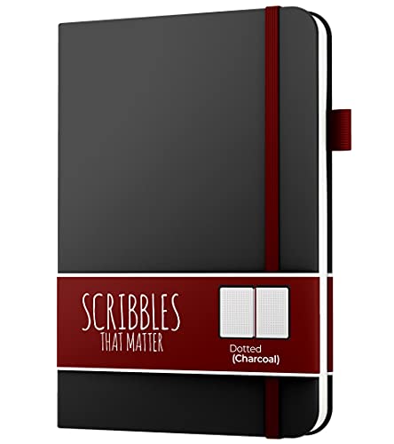 Scribbles That Matter - Cuaderno de notas (tamaño A6, 100 g/m², 200 páginas lisas, tapa dura, piel vegana, versión Pro (carbón vegetal)