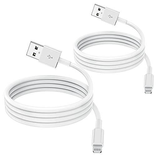 Paquete de 2 Cables de Cargador de iPhone con certificación MFi de Apple de 2 m, Cable de Cable Apple Lightning a USB de 2 Metros para iPhone 11 / 11Pro / 11Max / X/XS/XR/XS MAX / 8/7/6 / iPad