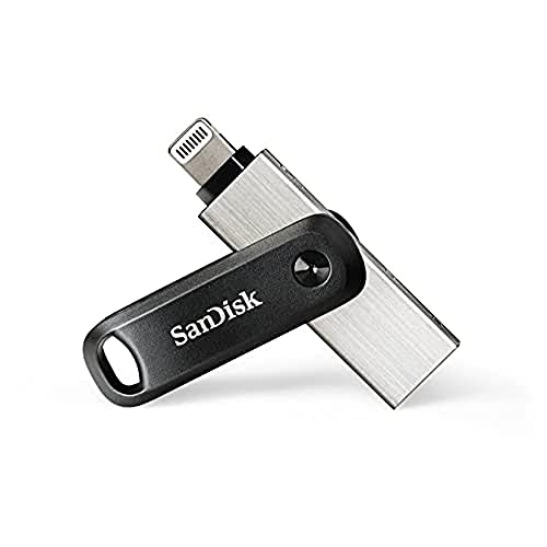 SanDisk iXpand Go - Memoria Flash USB de 128 GB para tu iPhone y iPad, Color Negro