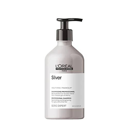 L'Oréal Professionnel | Champú Neutralizador Para pelo gris, blanco o rubio claro, Silver, SERIE EXPERT, 500ml