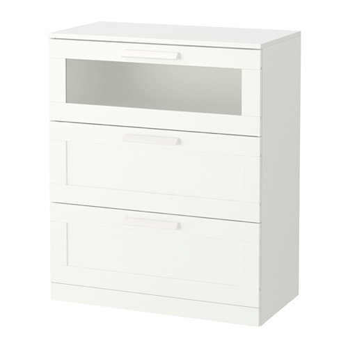 Ikea Brimnes - Cómoda con 3 cajones, color blanco