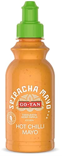 Go-Tan Salsa Sriracha Mayo, Condimento con toque Picante, Mezcla Sriracha y Mayonesa - Sriracha Mayo, 215 ml (Paquete de 1)
