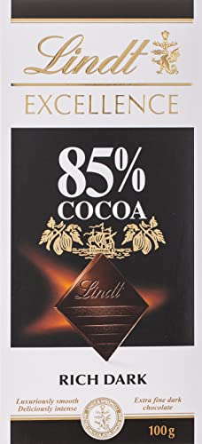 Lindt Excellence Tableta de Chocolate Negro 85% Cacao, 100g