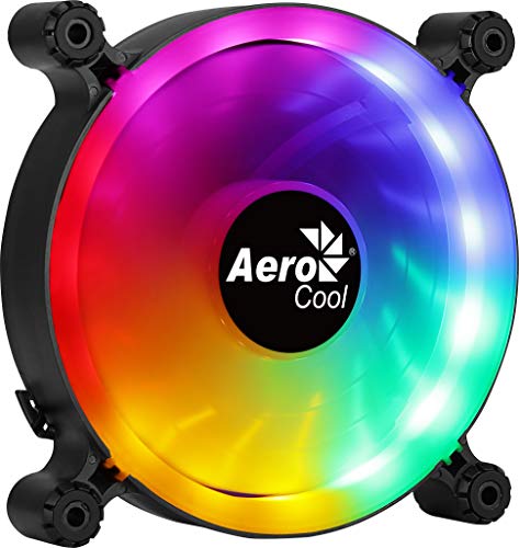 Aerocool SPECTRO12, Ventilador de PC 120mm RGB, Silencioso, Antivibración, Molex
