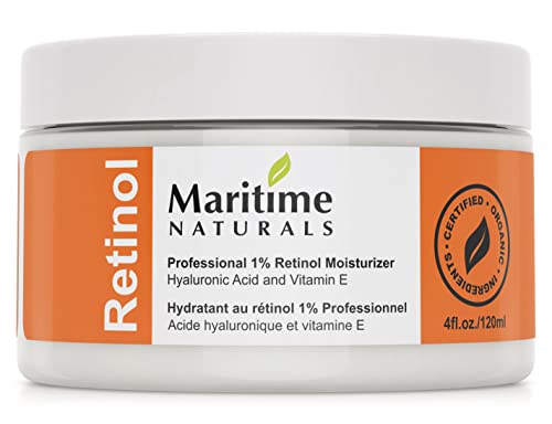 120ml 2.5% Retinol Cream Moisturizer + Hyaluronic Acid + Vitamin E- Professional Grade Retinol-Shea Butter-Vegan- Natural Skin Care by Maritime Naturals