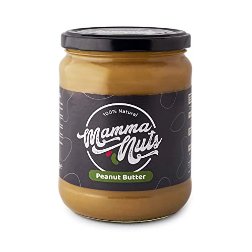 Mamma Nuts Crema de Cacahuete Natural 100% | Mantequilla de Cacahuete Sin Azúcar Añadido, Proteica y Energética | Textura Suave y Cremosa | Vegana, Sin Gluten y Sin Lactosa | 500g