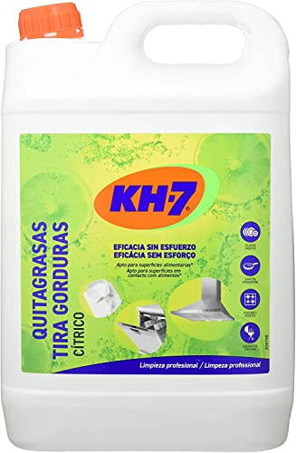 KH-7 Quitagrasas Profesional, Elimina sin esfuerzo la grasa y suciedad más incrustada, Con Aroma Cítrico - Garrafa 5L