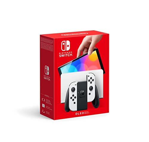 Consola Nintendo Switch (modelo OLED) con estación de acoplamiento/controladores Joy-Con blancos