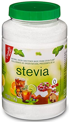 Edulcorante Stevia + Eritritol 1:1 - Granulado - Sustituto del Azúcar 100% natural - Hecho en España - Keto y Paleo - Castello since 1907 (1g = 1g de Azúcar (1:1), Bote 1 kg)