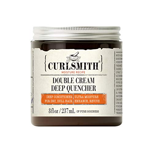 Curlsmith - Double Cream Deep Quencher - Acondicionador profundo hidratante vegano para cabello ultra seco, ondulado, rizado o de rizos muy cerrados (237ml)
