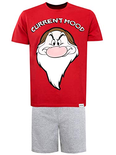 Disney Pijama para Hombre Gruñón Grumpy Rojo Size Large