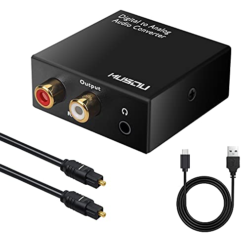 Musou DAC de Audio Convertidor de Digital a Analógico con 3.5mm Audio jack Toslink y SPDIF R/L Adaptador de Audio para PS3 4 Xbox Android Box HDTV Blu-ray Home Cine