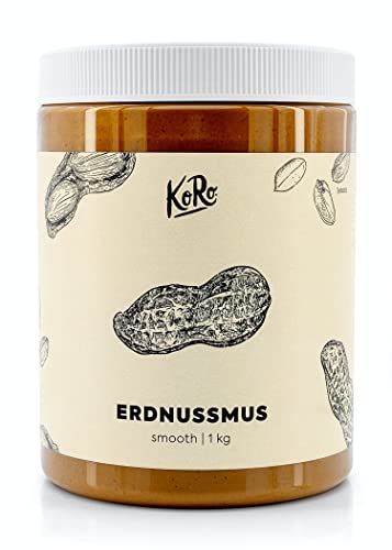 KoRo - Crema de cacahuetes - Envase de 1 kg - Consistencia cremosa - Sin azúcar ni estabilizadores añadidos - Elaborado con cacahuetes tostados 100% libres de grasa