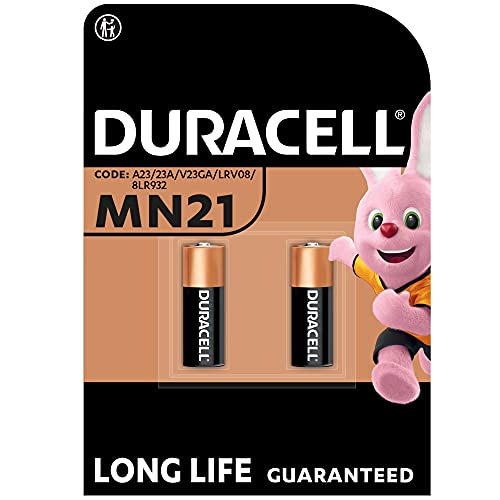 Duracell - Pilas especiales alcalinas MN21 de 12 V, paquete de 2 unidades (A23 / 23A / V23GA / LRV08 / 8LR932) diseñadas para su uso en mandos a distancia, timbres inalámbricos y sistemas de seguridad