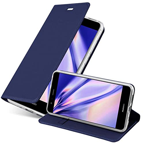 Cadorabo Funda Libro para Huawei P10 Lite en Classy Azul Oscuro - Cubierta Proteccíon con Cierre Magnético, Tarjetero y Función de Suporte - Etui Case Cover Carcasa