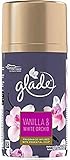 GLADE - Ambientador Vanilla y White Orchid en aerosol, recarga para dosificador automático, fragancia con aceites esenciales