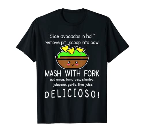 La mejor receta de guacamole divertido diseño de cuenco de aguacate Camiseta