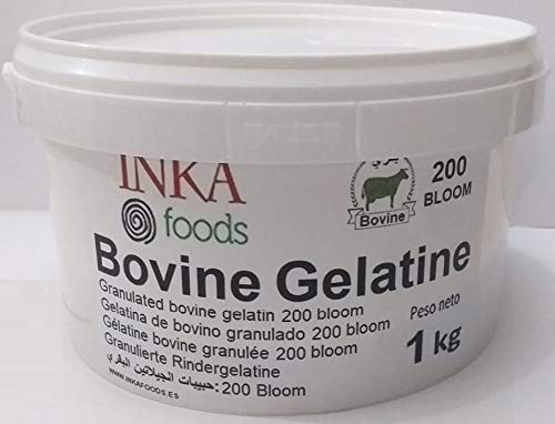 Gelatina granulada de bovino, 200 bloom, sabor neutro - 1kg