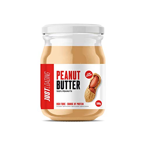 JUSTLOADING - Mantequilla De Cacahuete 100% Natural - Peanut Butter G - Sin Gluten Y Fuente De Proteínas, 500 Gramo