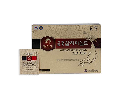 Té de Ginseng coreano, caja de 50 bolsas, estimula la circulación, la memoria, el tono