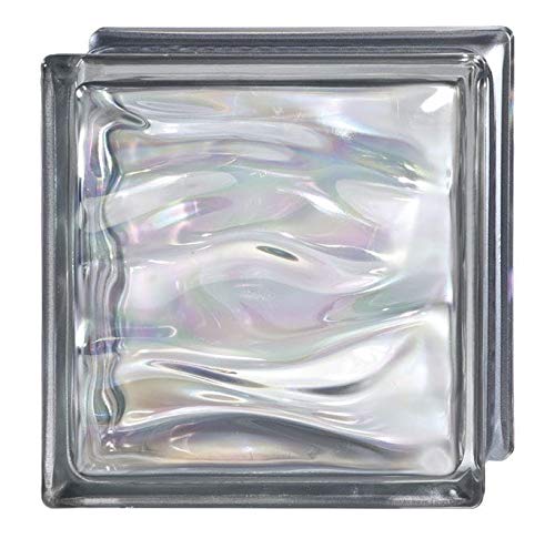 Bormioli Rocco - 6 unidades Cristal ondulado para ladrillo, cristal transparente, brillante, 19 x 19 x 8 cm