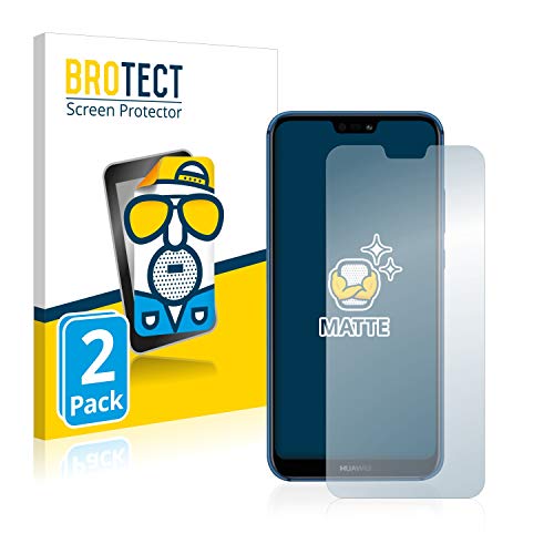 BROTECT Protector Pantalla Anti-Reflejos Compatible con Huawei P20 Lite 2018 (2 Unidades) Película Mate Anti-Huellas