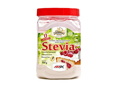 AMIX - Stevia Mr. Poppers - 500 Gr - Endulzante Natural - Producto Sin Calorías - Endulza Postres y Bebidas - Apto para Diabéticos - Sin Aromas Artificiales - Saborizantes sin Azúcar