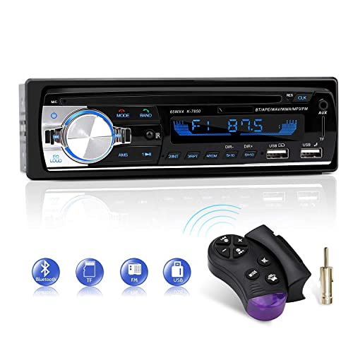 Autoradio Bluetooth, CENXINY FM 4x65W Radio para Coche Bluetooth 5.0 Llamadas Manos Libres Control Remoto Radio stéreo de Coche con Reproductor de MP3 USB, Soporte iOS y teléfono Android (NO CD)