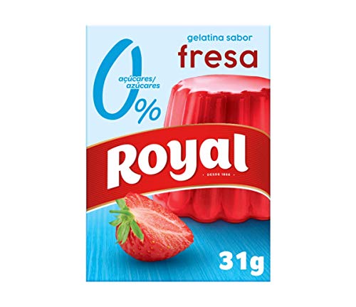 Royal Gelatina en Polvo Sabor Fresa con Vitamina C, 0% Azúcares 10 Raciones, 31g