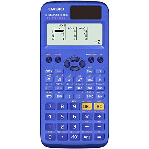 Casio FX-85SPXII Iberia- Calculadora científica, Recomendada para el curriculum español y portugués, 252 funciones, solar, color azul