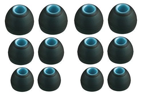 XCESSOR (S/M/L) 6 Pares (12 Piezas) de Reemplazo de Silicona en Auriculares intrauditivos Auriculares de tamaño S/M/L. Reemplazo de Auriculares para Auriculares Populares intrauditivos. Negro/Azul