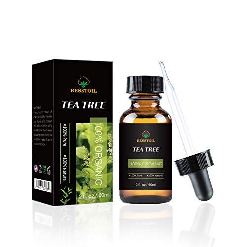 Aceite esencial de árbol de té 100% orgánico puro y sin diluir, uñas faciales, cabello y difusor, tratamiento para el acné (60ml)