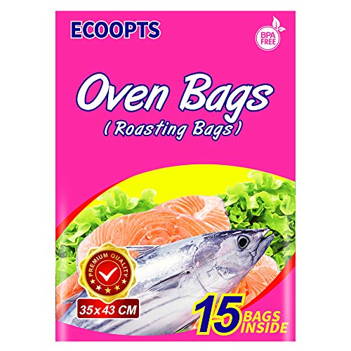 ECOOPTS Bolsas de horno para asar bolsas para pollo, carne, jamón, mariscos, verduras, 15 bolsas (35x 43 cm)…