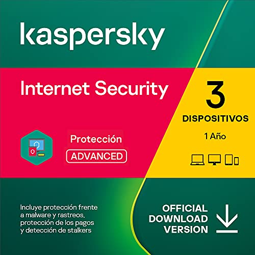 Kaspersky Internet Security 2023 | 3 Dispositivos | 1 Año | PC / Mac / Android | Código de activación enviado por email