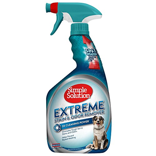 Simple Solution Eliminador Extremo de Manchas y Olores de Mascotas, Limpiador enzimático con un poder de limpieza 3X Pro-Bacterias - 945ml