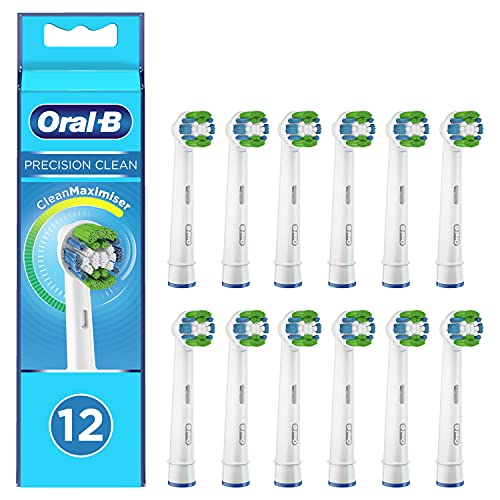 Oral-B Precision Clean Recambios Cepillo de Dientes Eléctrico con Tecnología CleanMaximiser, Pack de 12 Cabezales, Apto para Tamaño Buzón