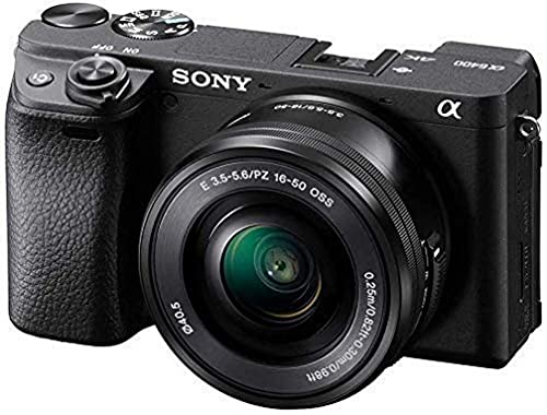 Sony Alpha 6400 -Cámara evil APS-C, objetivo zoom potente Sony 16-50mm f/3.5-5.6 (Enfoque automático rápido 0.02s, 24.2 Megapíxeles, grabación de vídeos en 4K, pantalla inclinable para Vlogging) Negro