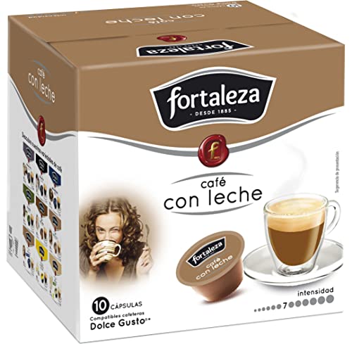 Café FORTALEZA - Cápsulas de Café Con Leche Compatibles con Dolce Gusto