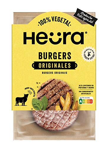 HEURA Ternera - Burgers Originales i Proteína Vegetal, Refrigerado, 220 Gramos