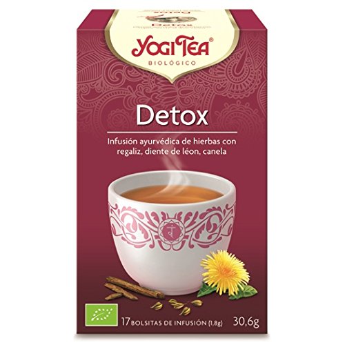 Yogi Tea - Detox, Infusión Ayurvédica de Hierbas con Regaliz, Diente de León y Canela - 17 Bolsitas, 30,6g