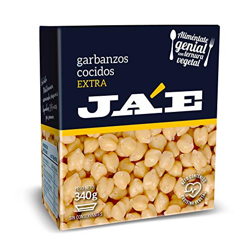 Ja'E Garbanzo Cocido, Legumbres En Conserva Sin Gluten, Tetra Pak 340 Gramos Caja X8- Ja'e, 2720 g - Pack de 8