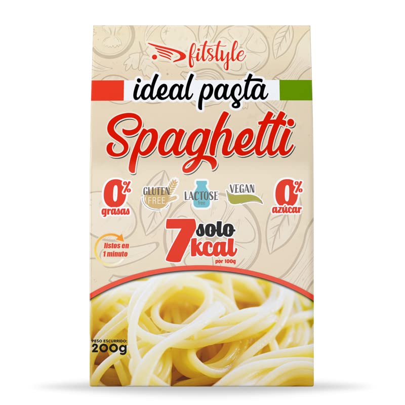 FITstyle Pasta Konjac Spaghetti 200g | Pasta sin hidratos | Saciante y sin calorías | Ideal para dietas y perder peso | Apto para dietas Keto y Paleo