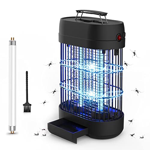 JISZAT 14W UV Lámpara Repelente de Mosquitos Destructora de Insectos eléctrica Sin químicos tóxicos, Lámpara Antimosquitos,Trampas para Insectos Matamoscas Area efectiva 60㎡ para Interior