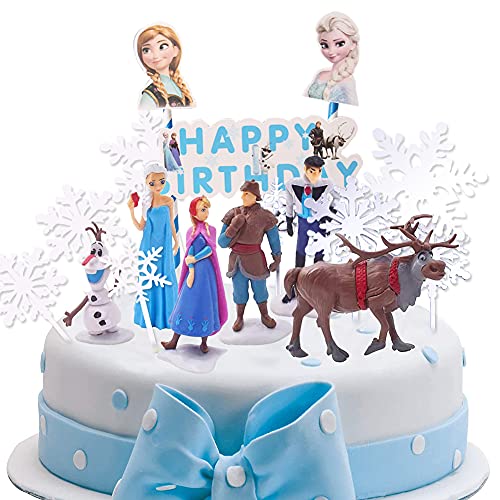 Princesa Congelada Cake Topper Princesa Decoración de Tartas Figuras Decoración para Tarta de cumpleaños de Figuras de Dibujos Animados del Fiesta Suministros